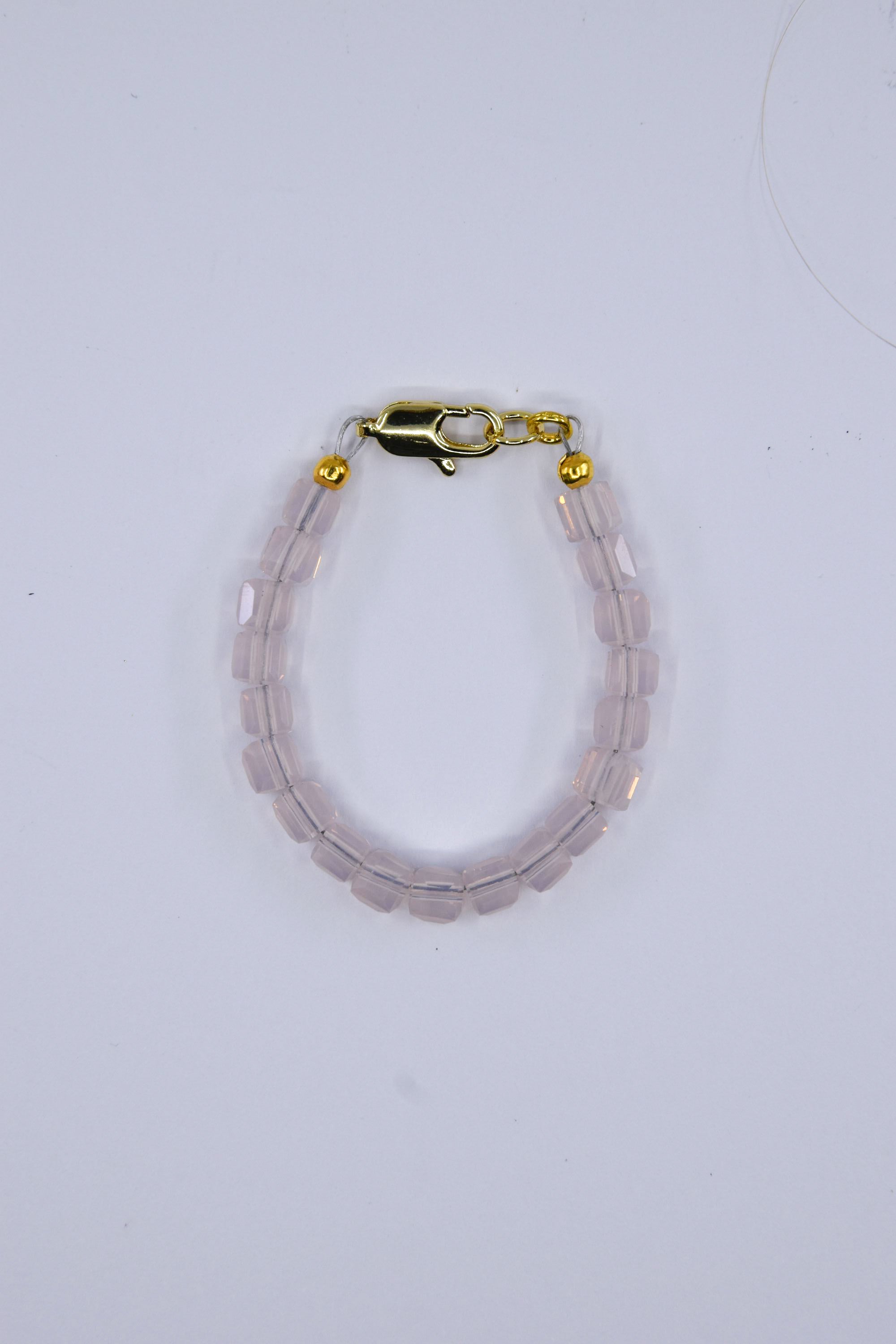 Opal Pink Square Cut Glass