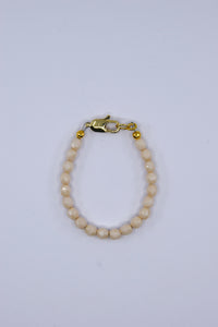 Glossy Cream Czech Glass