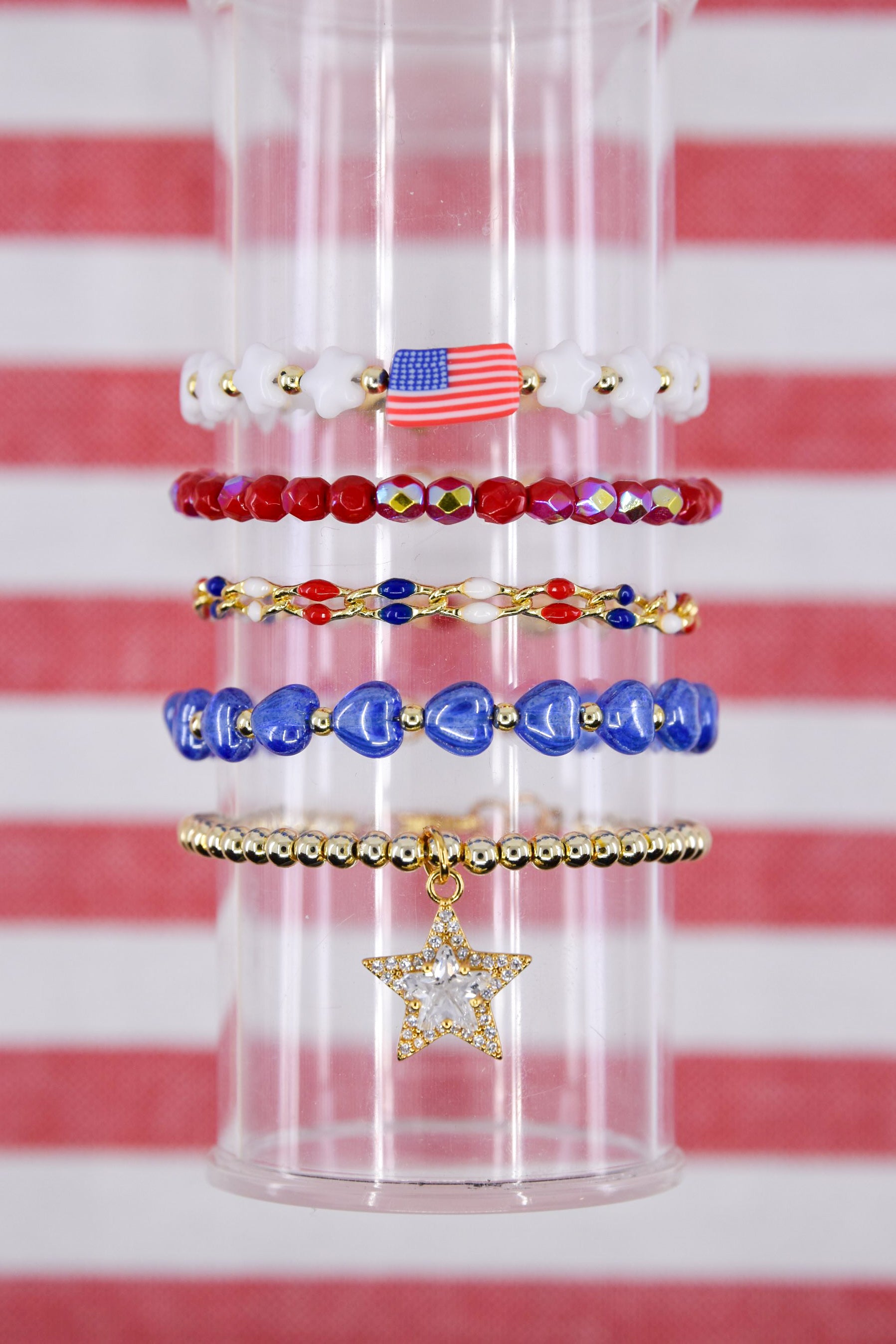 Red White and Blue Enamel Chain