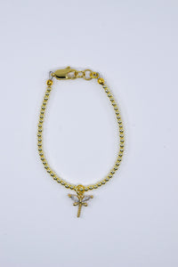 Gold Filled Crystal Dragonfly Charm Bracelet