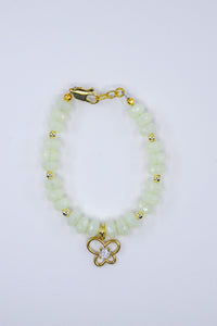 Pastel Yellow Czech Crystal Glass with Butterfly Charm