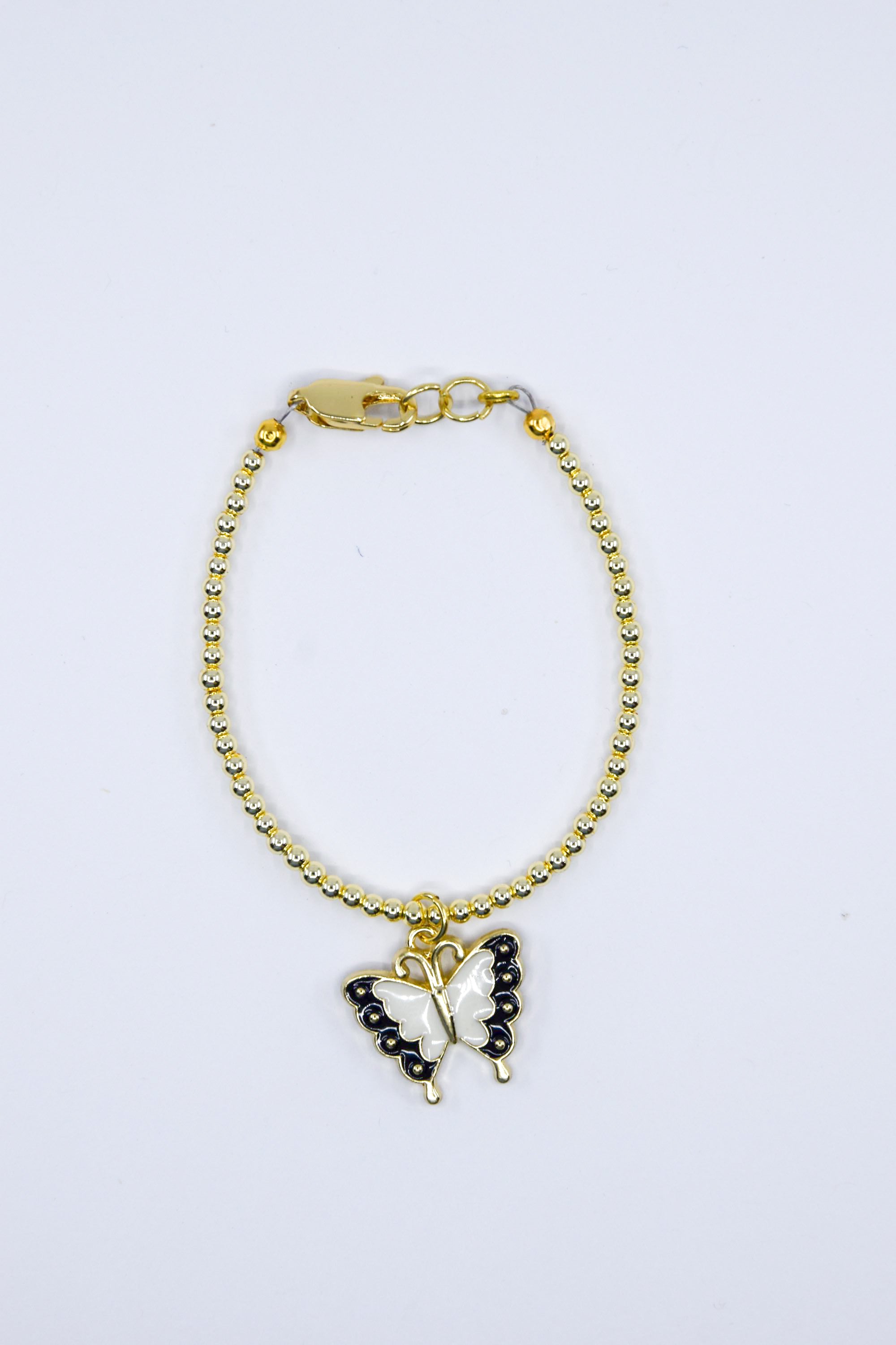 Black and White Butterfly Charm Bracelet