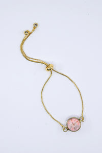 Adjustable Pink Dried Flower Bracelet
