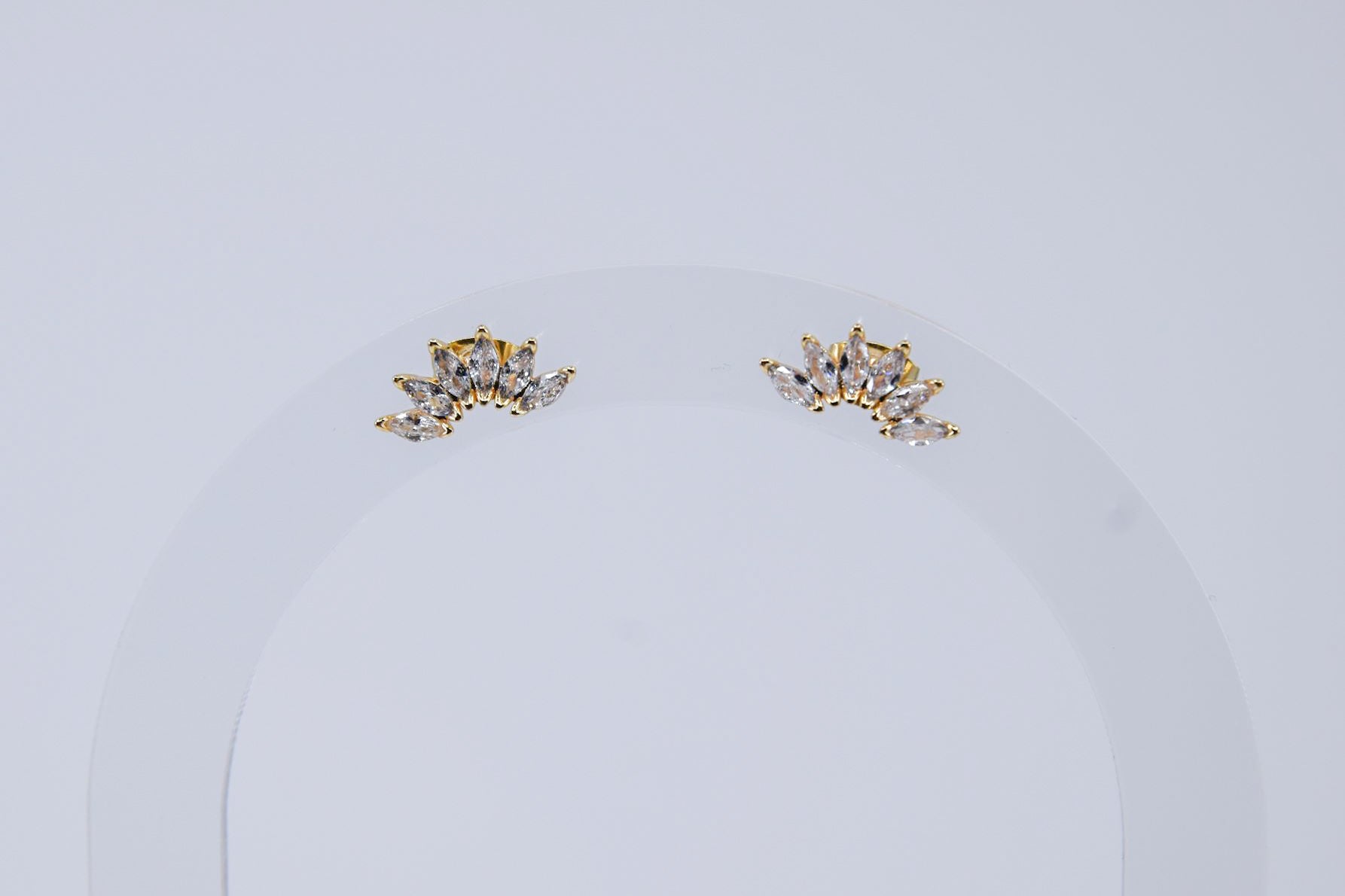 Gold Crystal Arch Studs