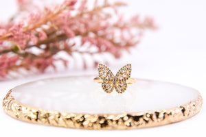 Cubic Zirconia Bling Butterfly Ring