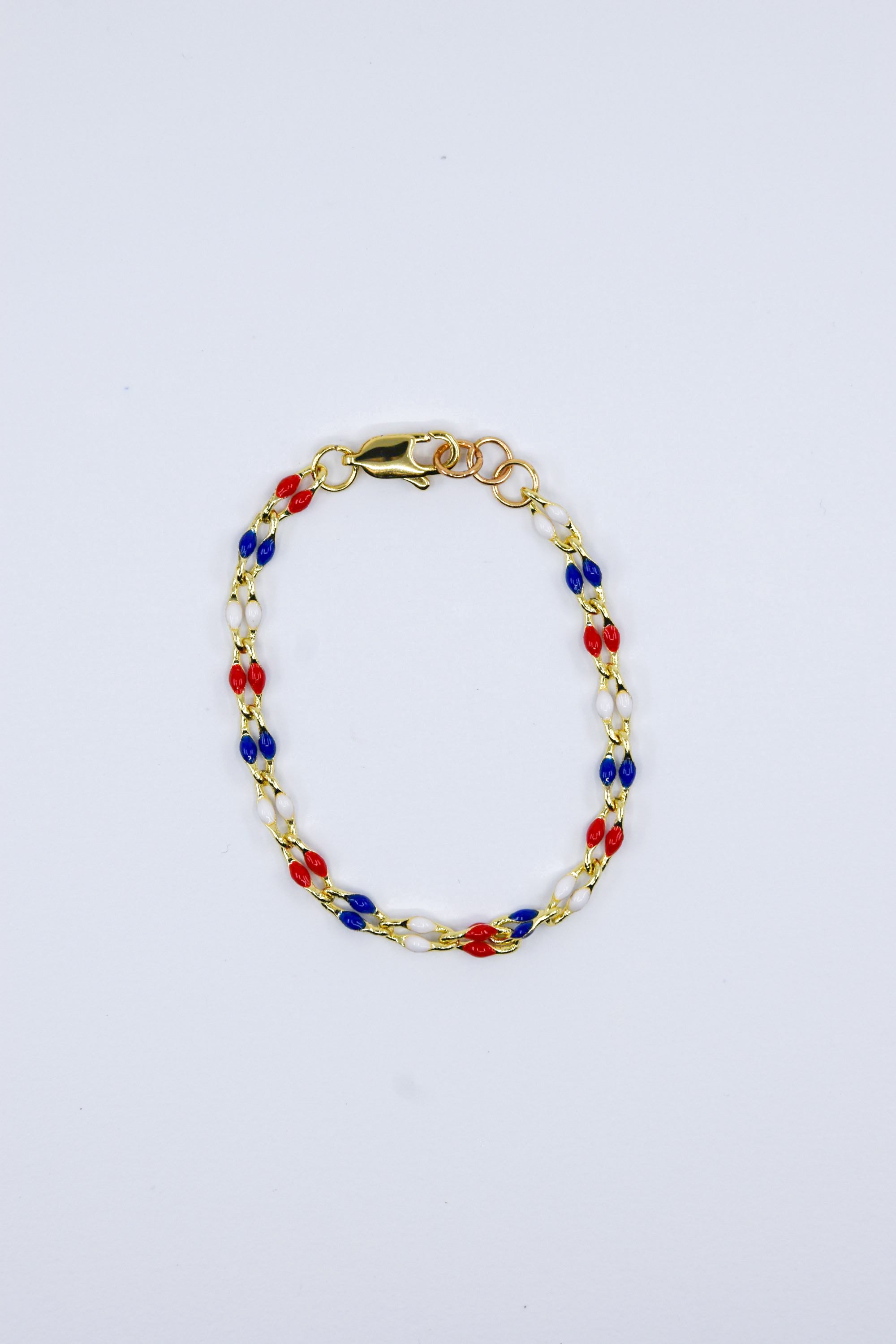 Red White and Blue Enamel Chain