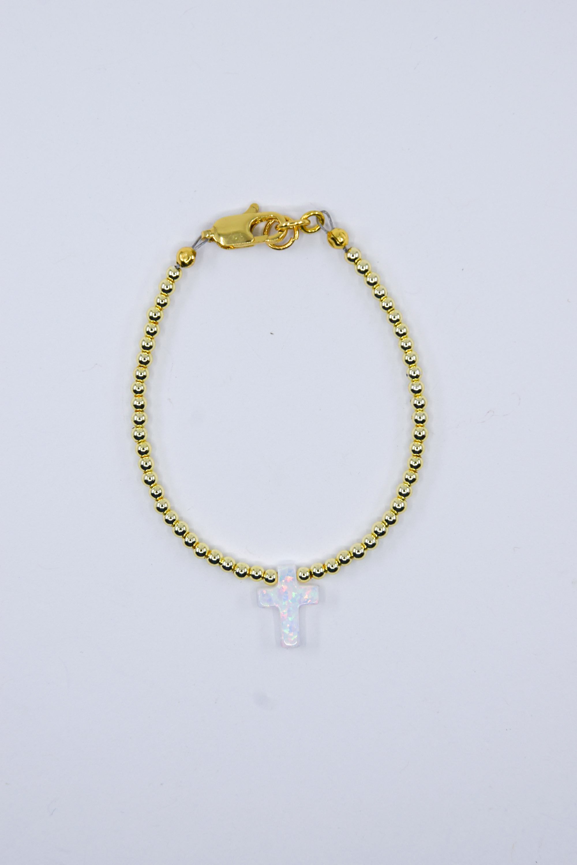 White Opal Cross Bracelet