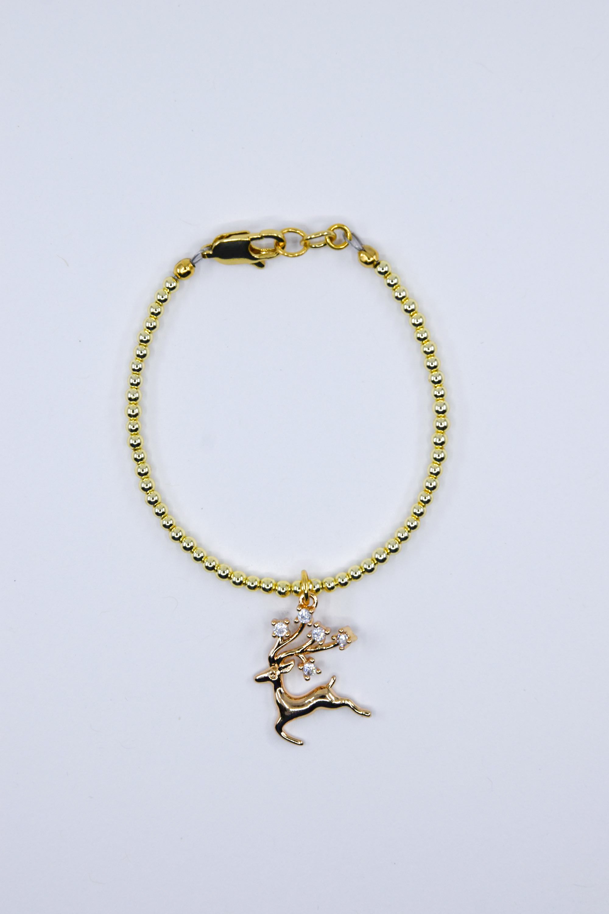 Crystal Reindeer Charm Bracelet