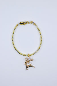 Crystal Reindeer Charm Bracelet