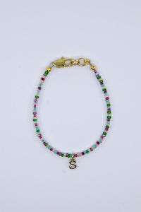 Holiday Lights Micro Dainty Initial Charm Bracelet