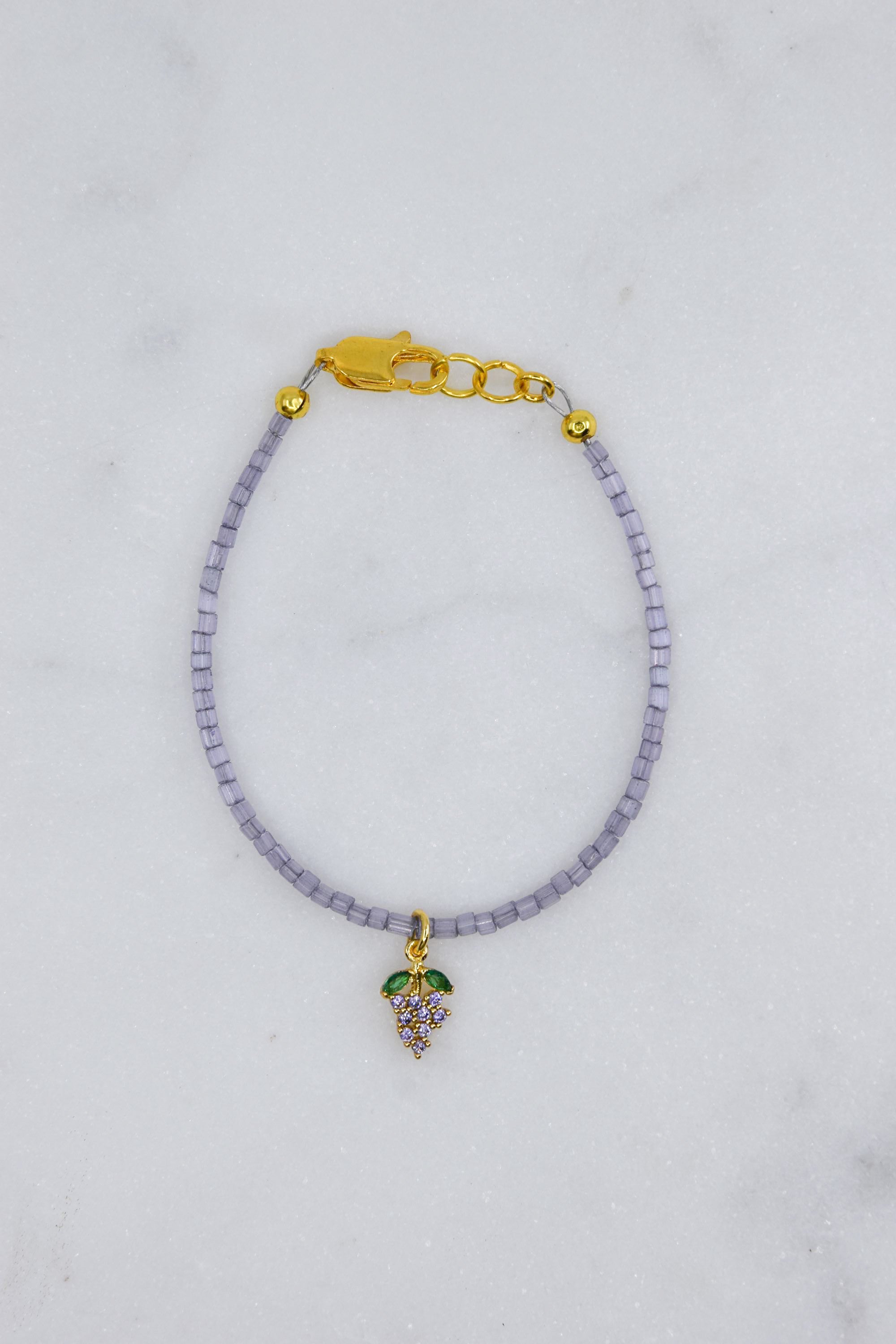 Crystal Grape Charm Bracelet