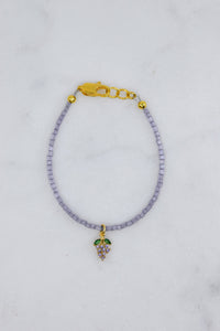 Crystal Grape Charm Bracelet