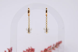Ivory and Gold Butterfly Earrings