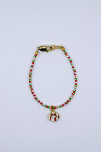 Happy Holidays Micro Dainty Present Charm Bracelet