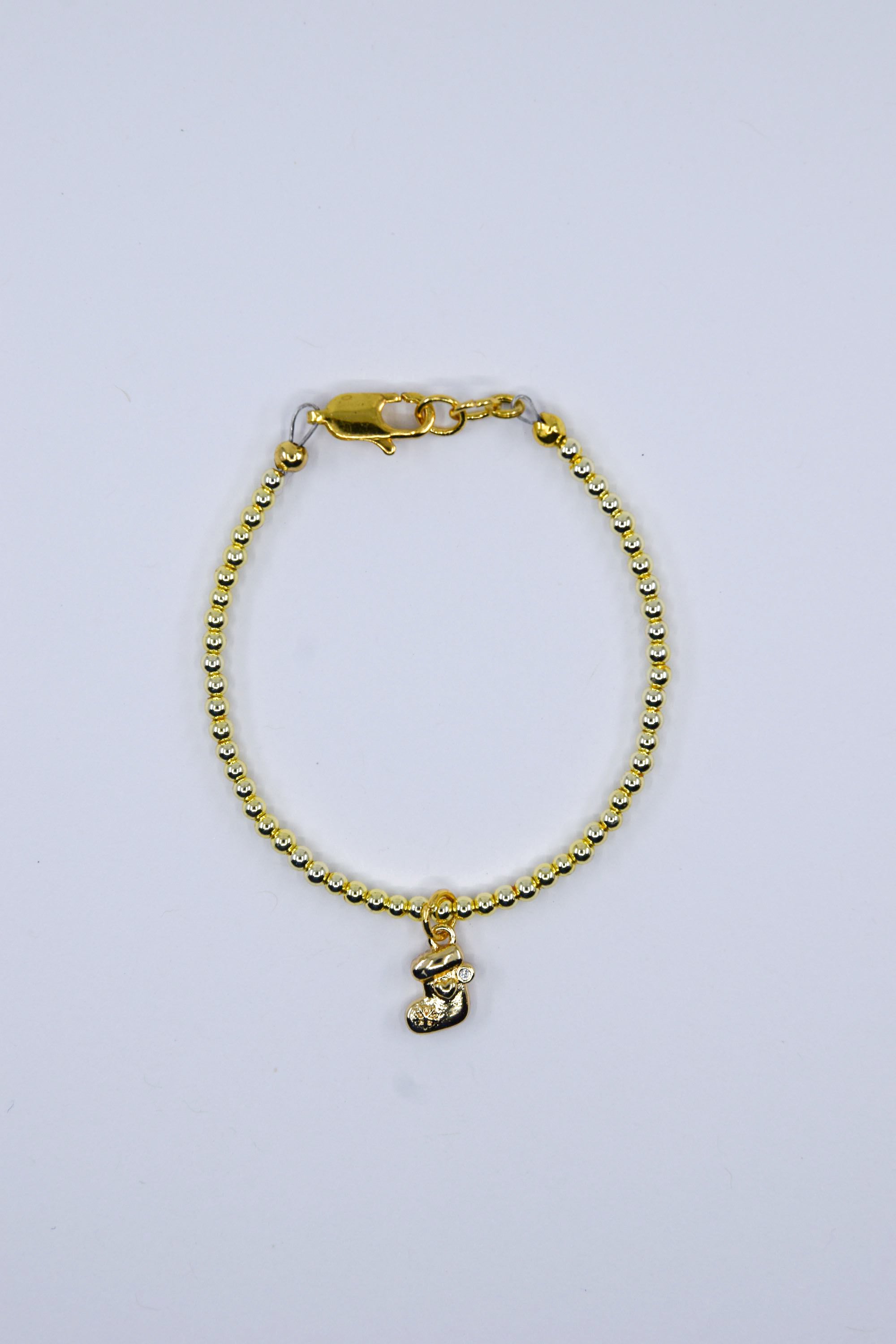 Mini Gold Stocking Charm Bracelet