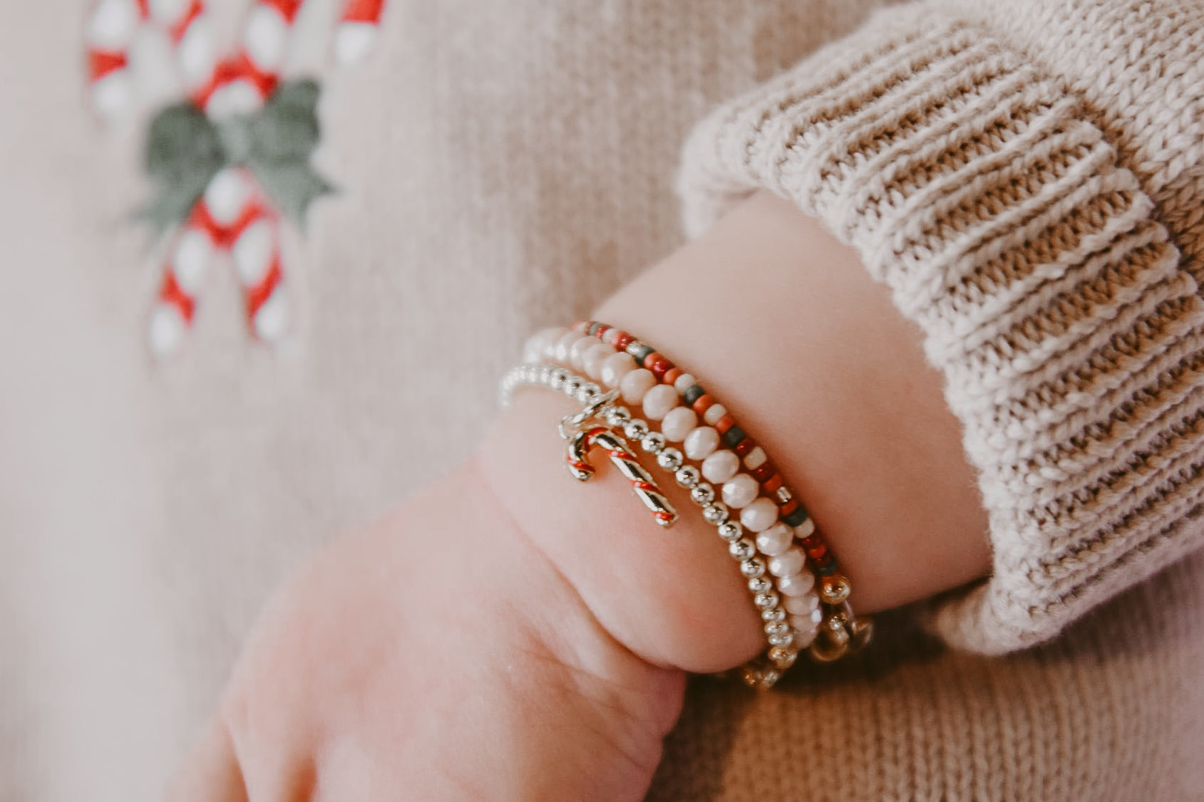 Candy Cane Charm Bracelet