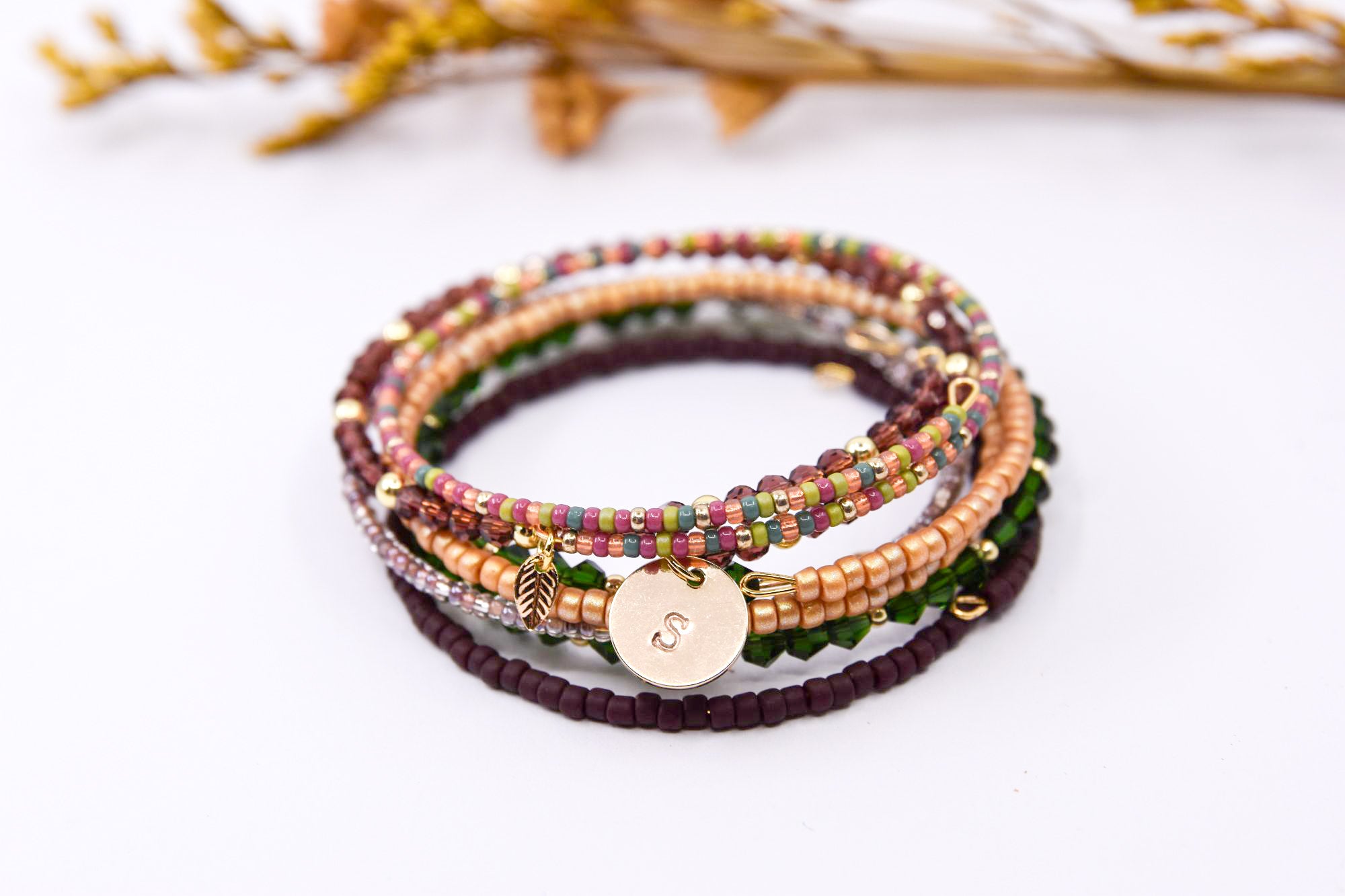 Autumn Dew Dainty Glass Bangle
