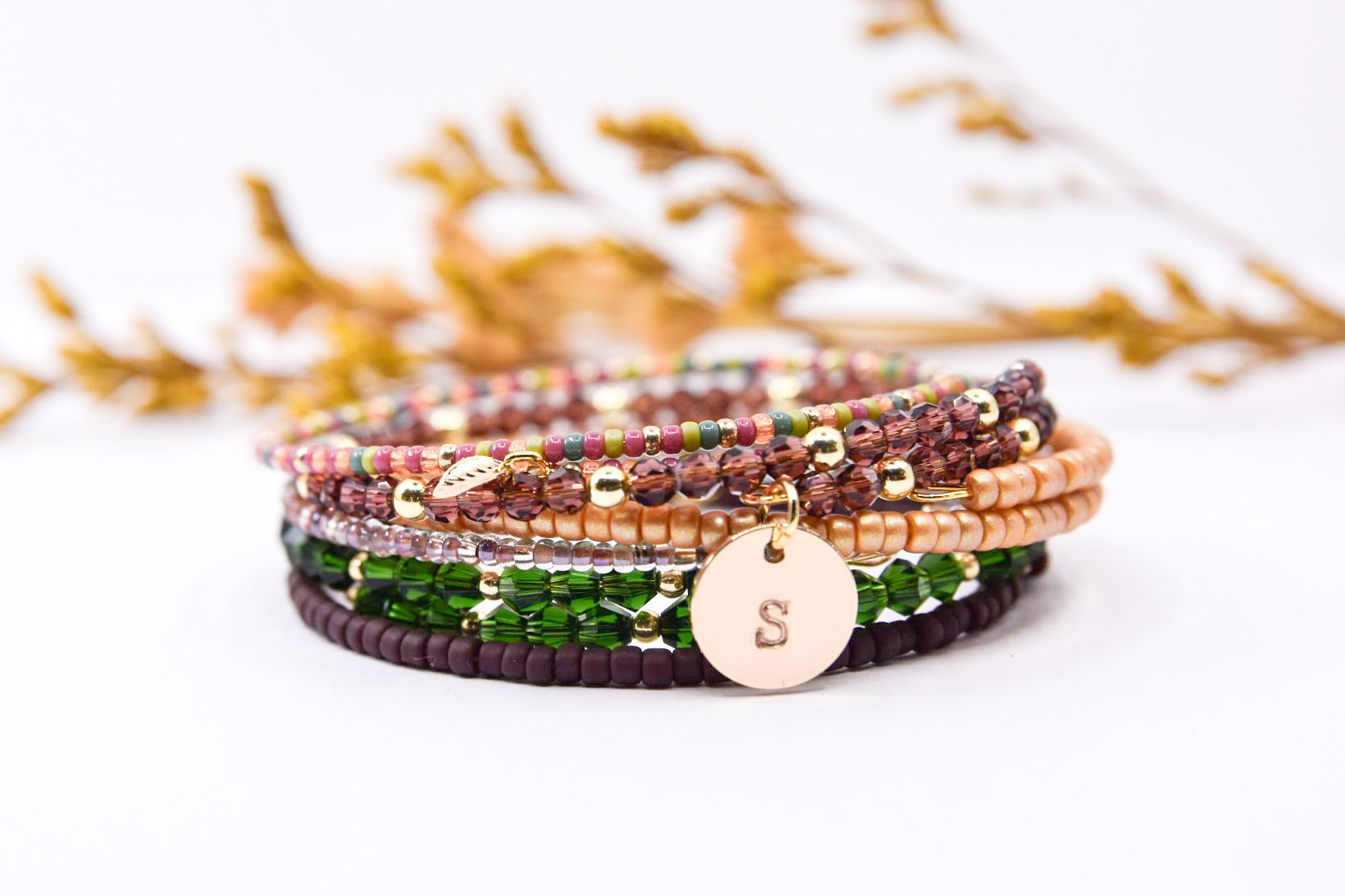 Autumn Dew Dainty Glass Bangle