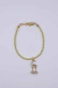 Gold Filled Moon Charm with Dangle Stars