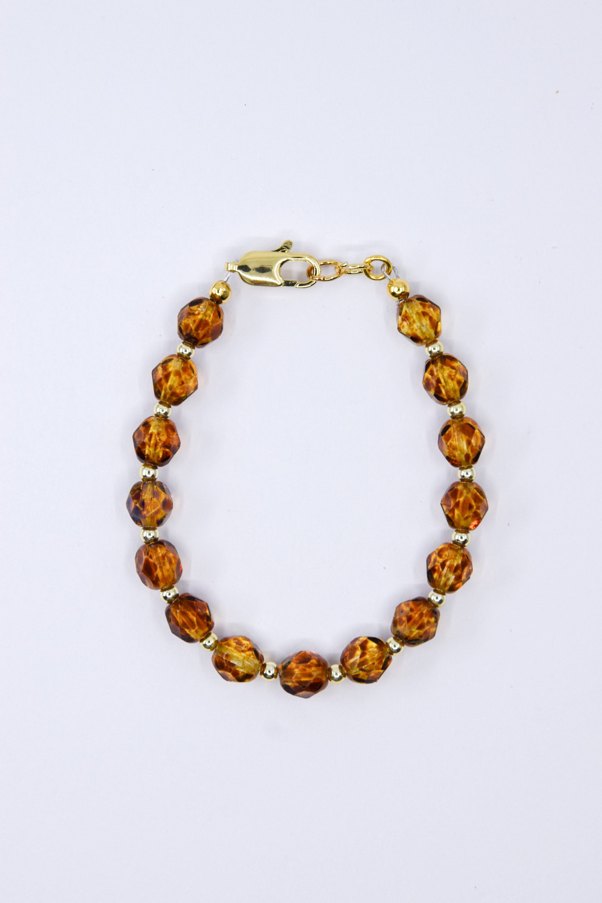 Speckled Amber Czech Glass
