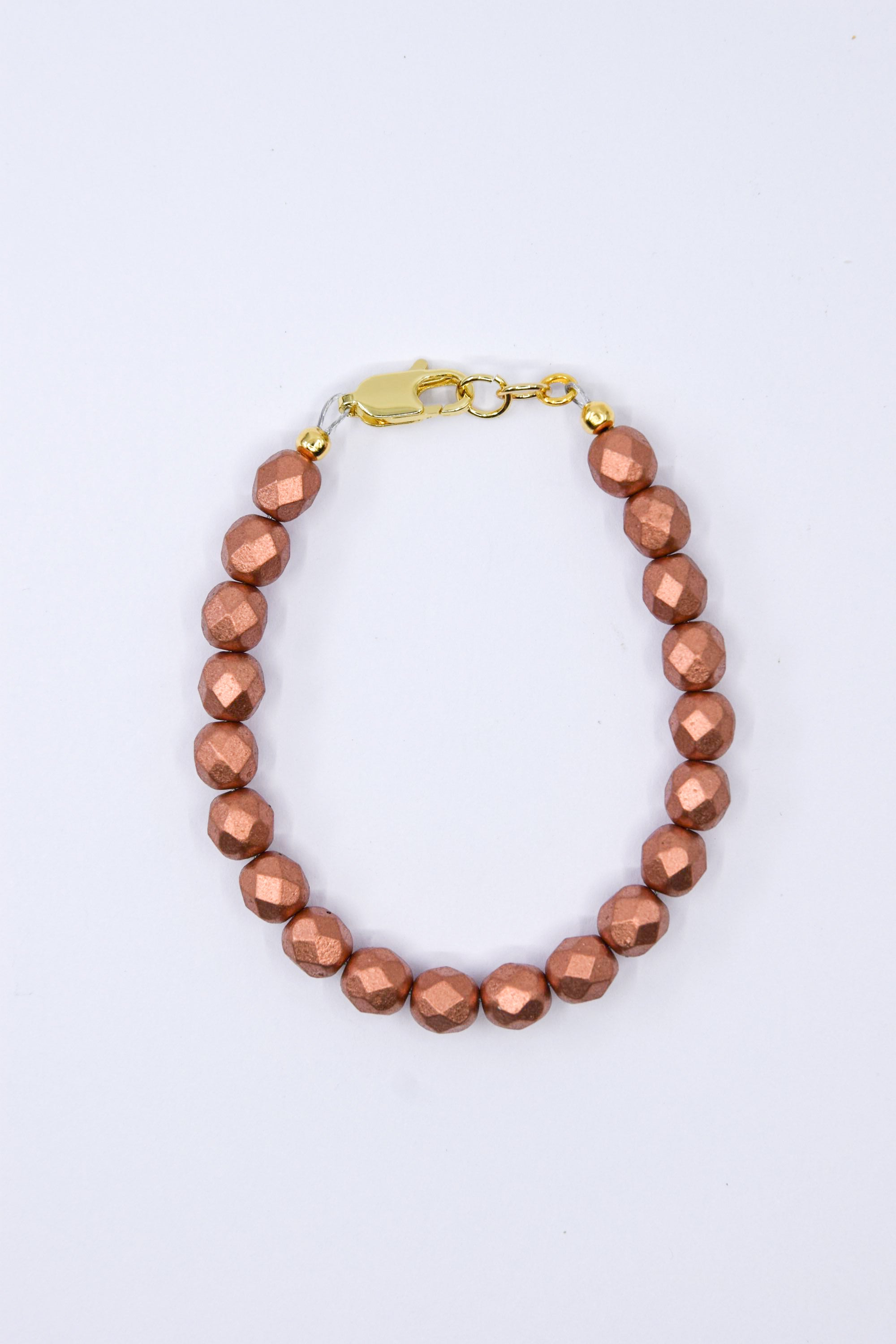 Metallic Copper Czech Glass