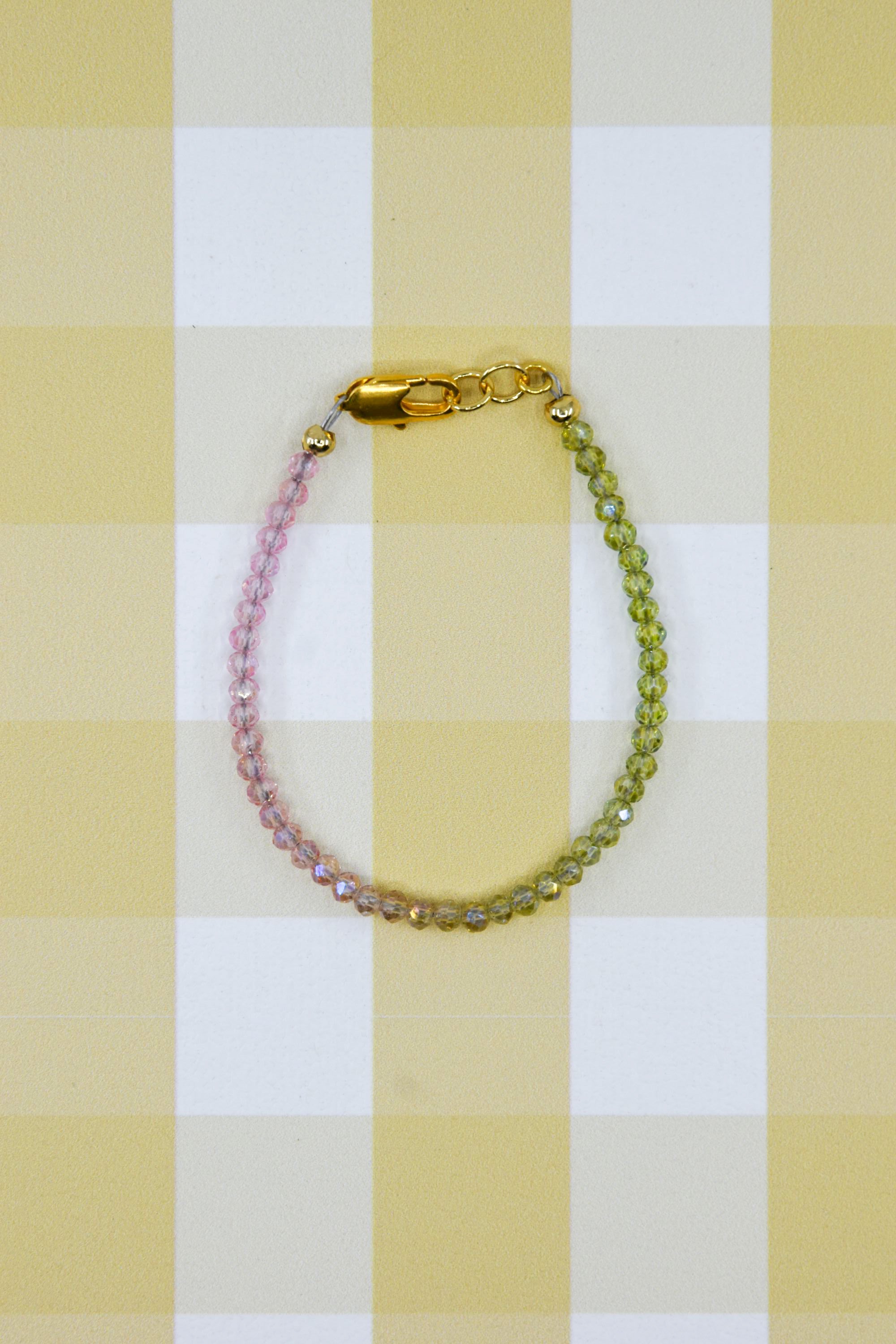 Pink and Green Ambre Crystal Glass