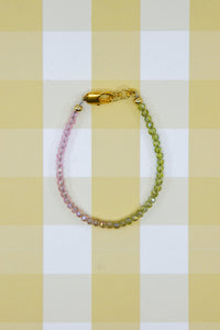 Pink and Green Ambre Crystal Glass