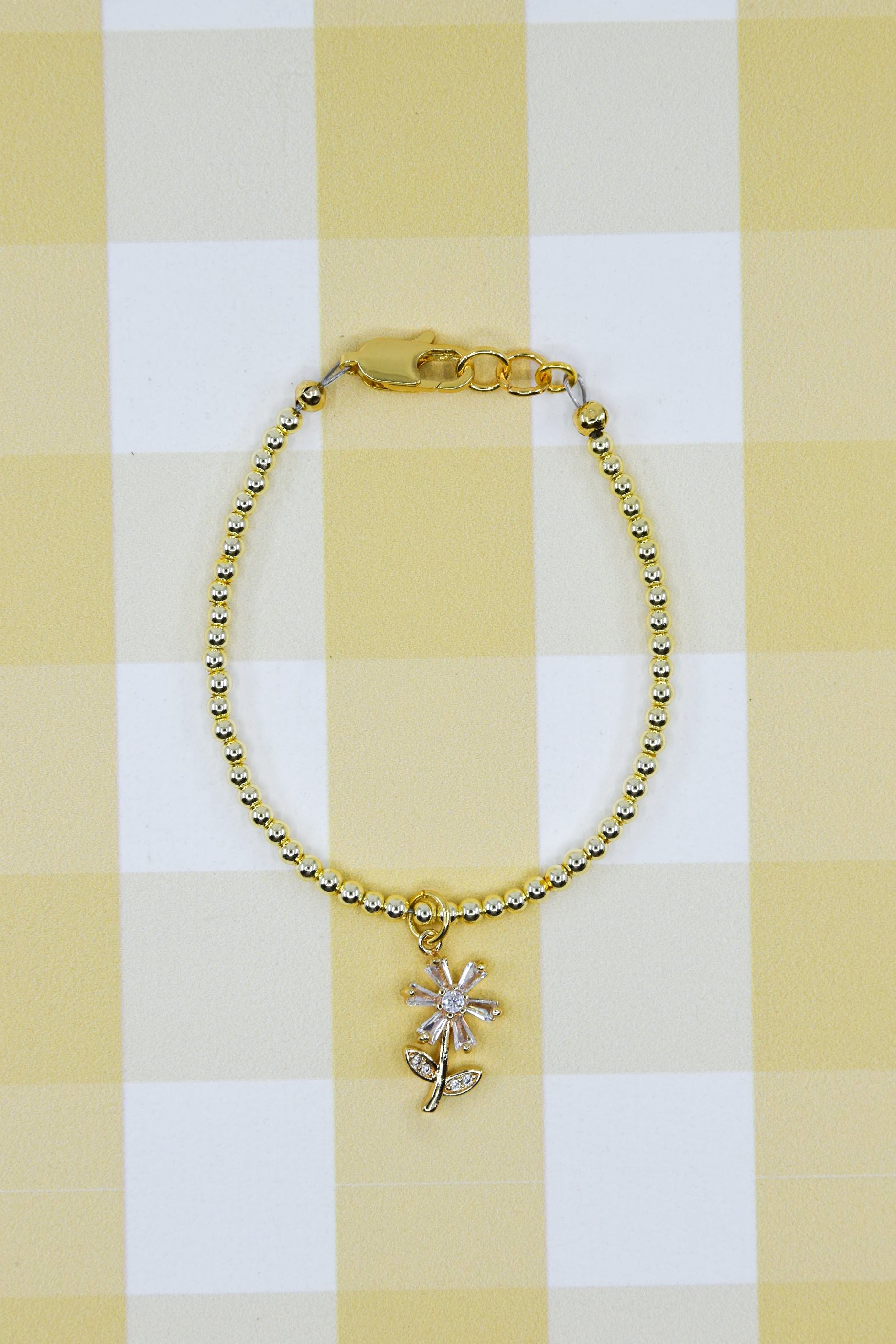 Crystal Flower Charm Bracelet