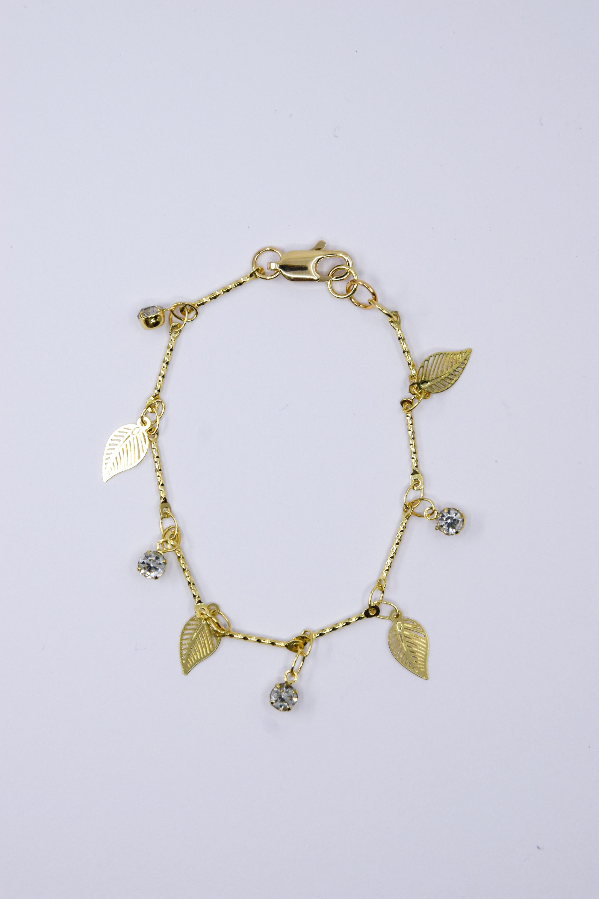 Gold Leaf and Crystal Chain