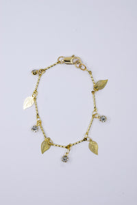 Gold Leaf and Crystal Chain