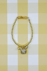 Rhinestone Bunny Charm Bracelet