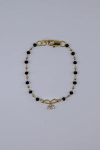 Black and Gold Crystal Chain with Bow Charm