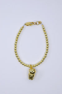 Gold Coffee Cup Charm Bracelet