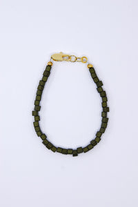 Dark Olive Dainty Cube Glass