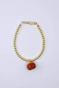Gemstone Pumpkin Charm Bracelet