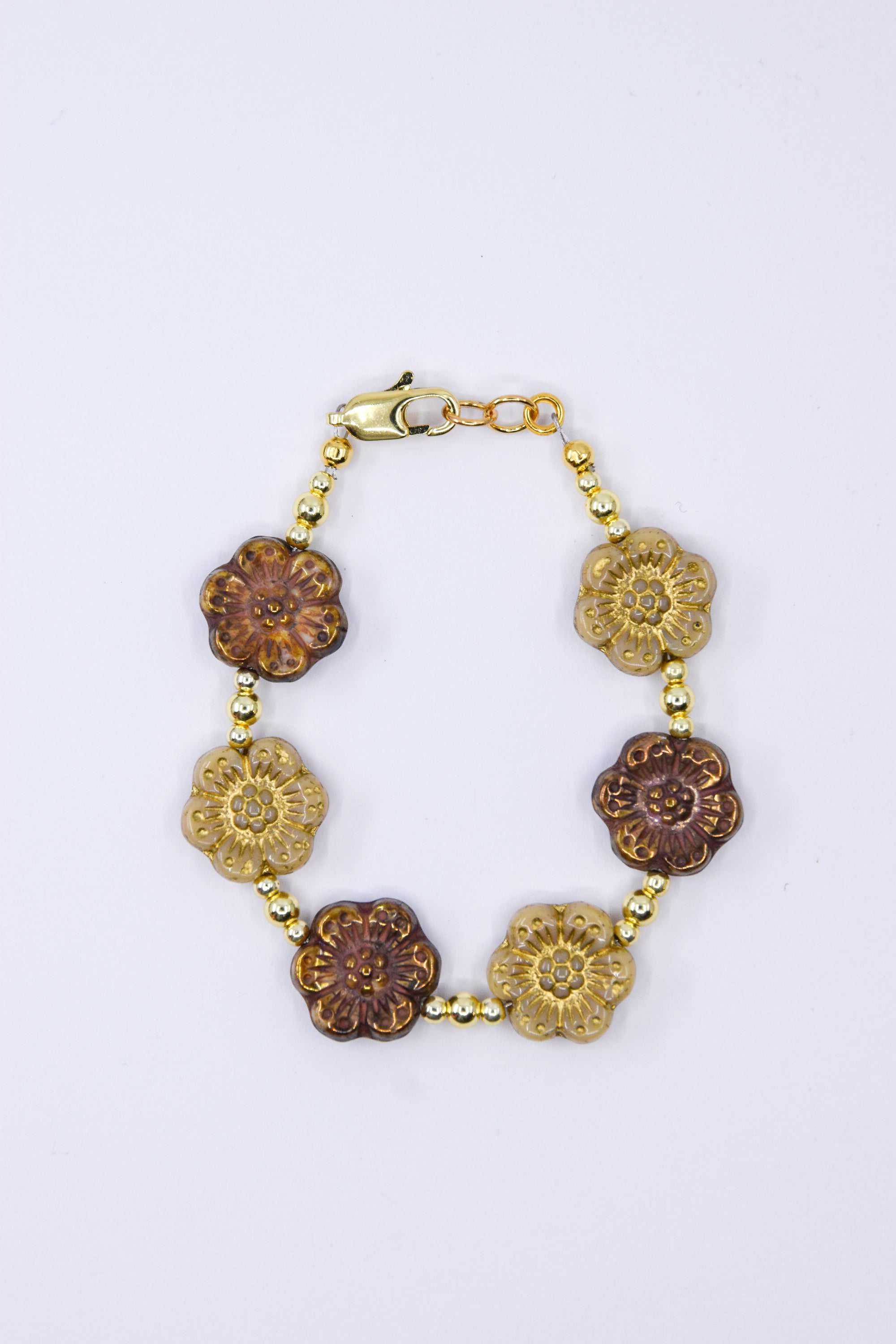 Neutral Czech Glass Floral
