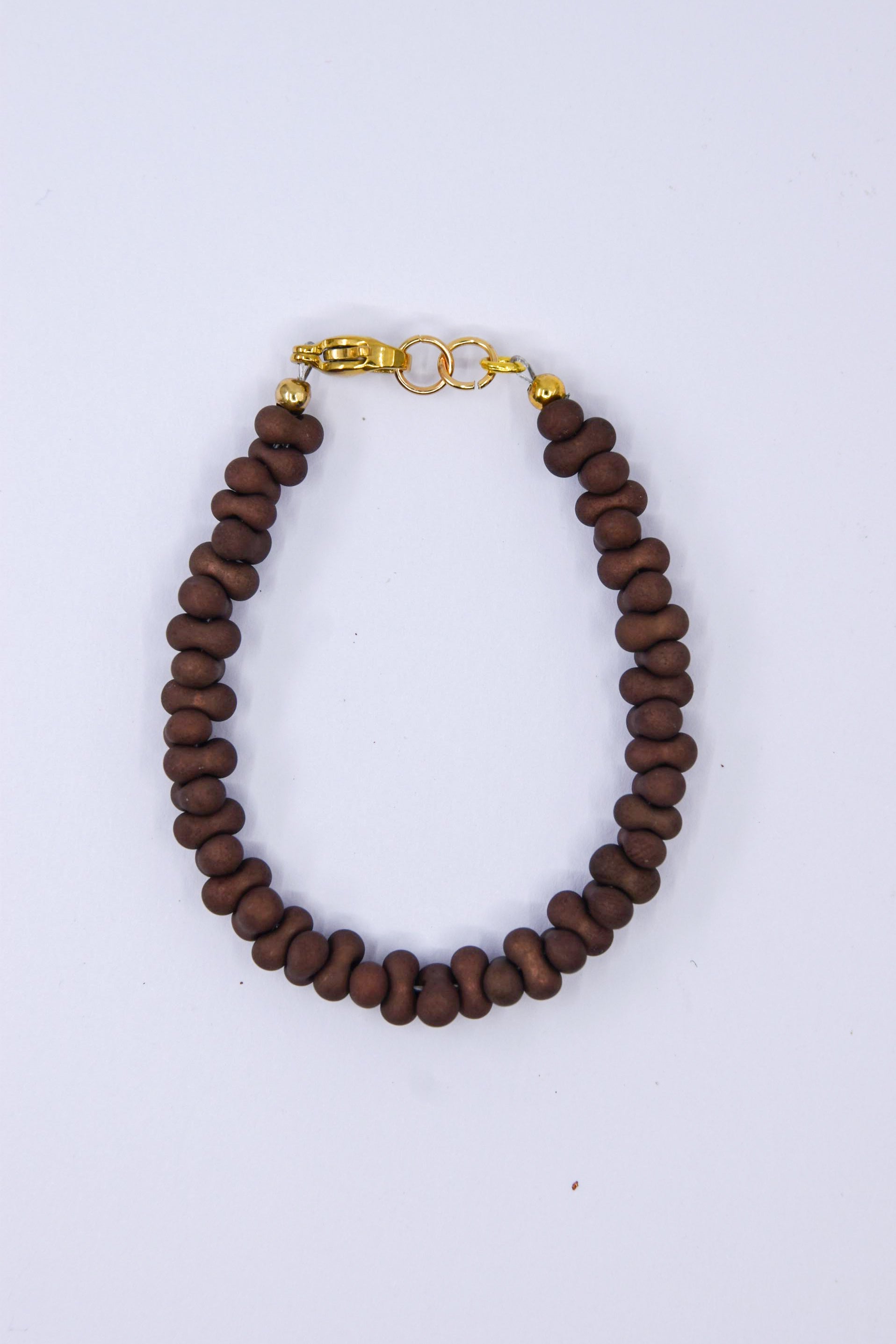 Matte Dark Brown Peanut Czech Glass