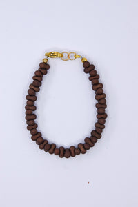 Matte Dark Brown Peanut Czech Glass