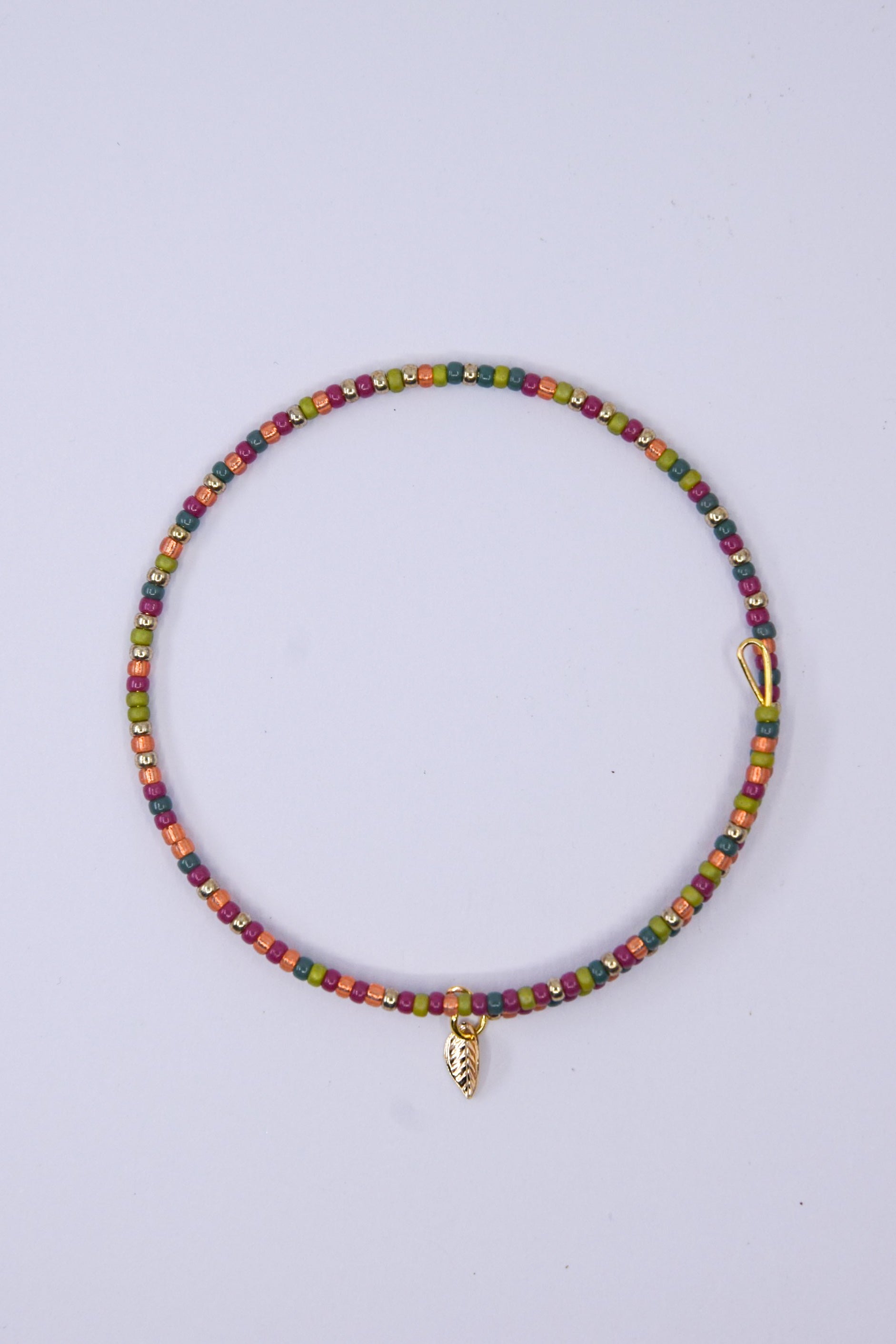 Fall Fest Bangle with Dainty Leaf Charm