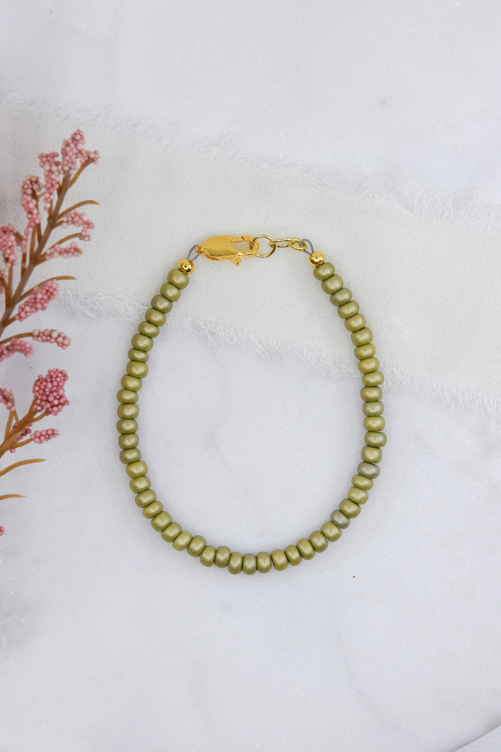 Matte Pearl Olive Dainty Glass