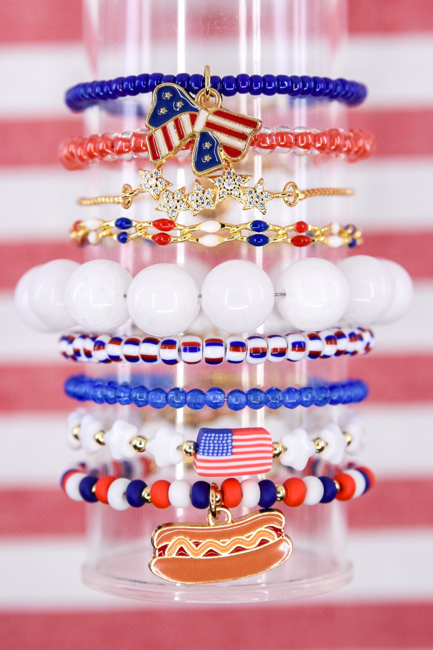 Red White and Blue Enamel Chain