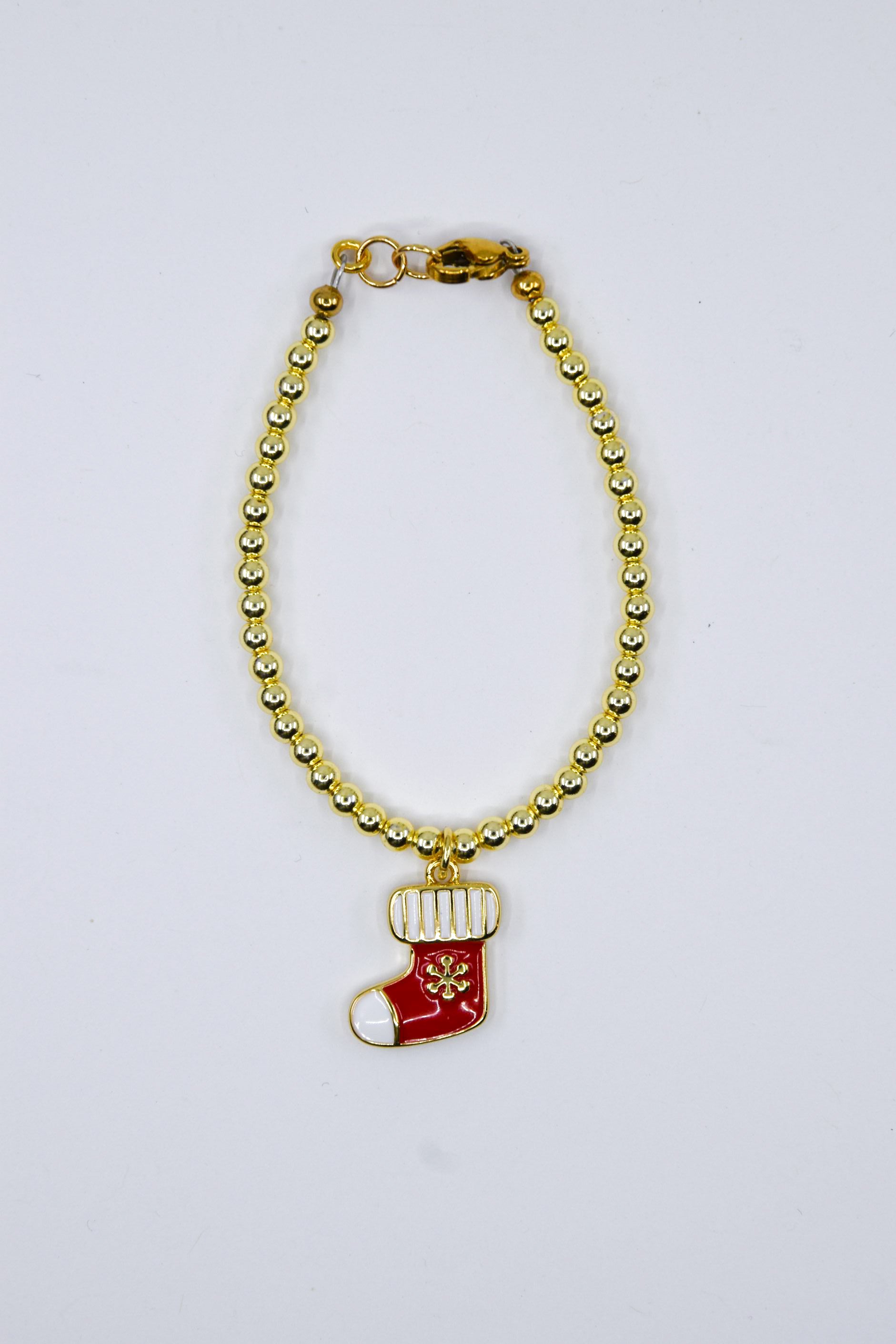 Red Stocking Charm Bracelet