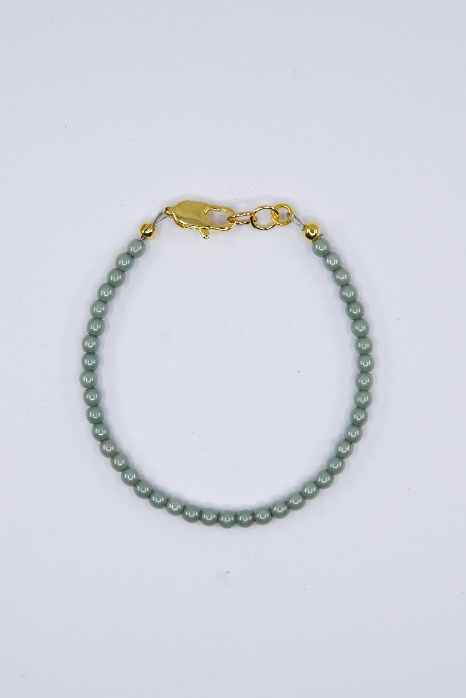 Light Green Chalk Luster Czech Glass