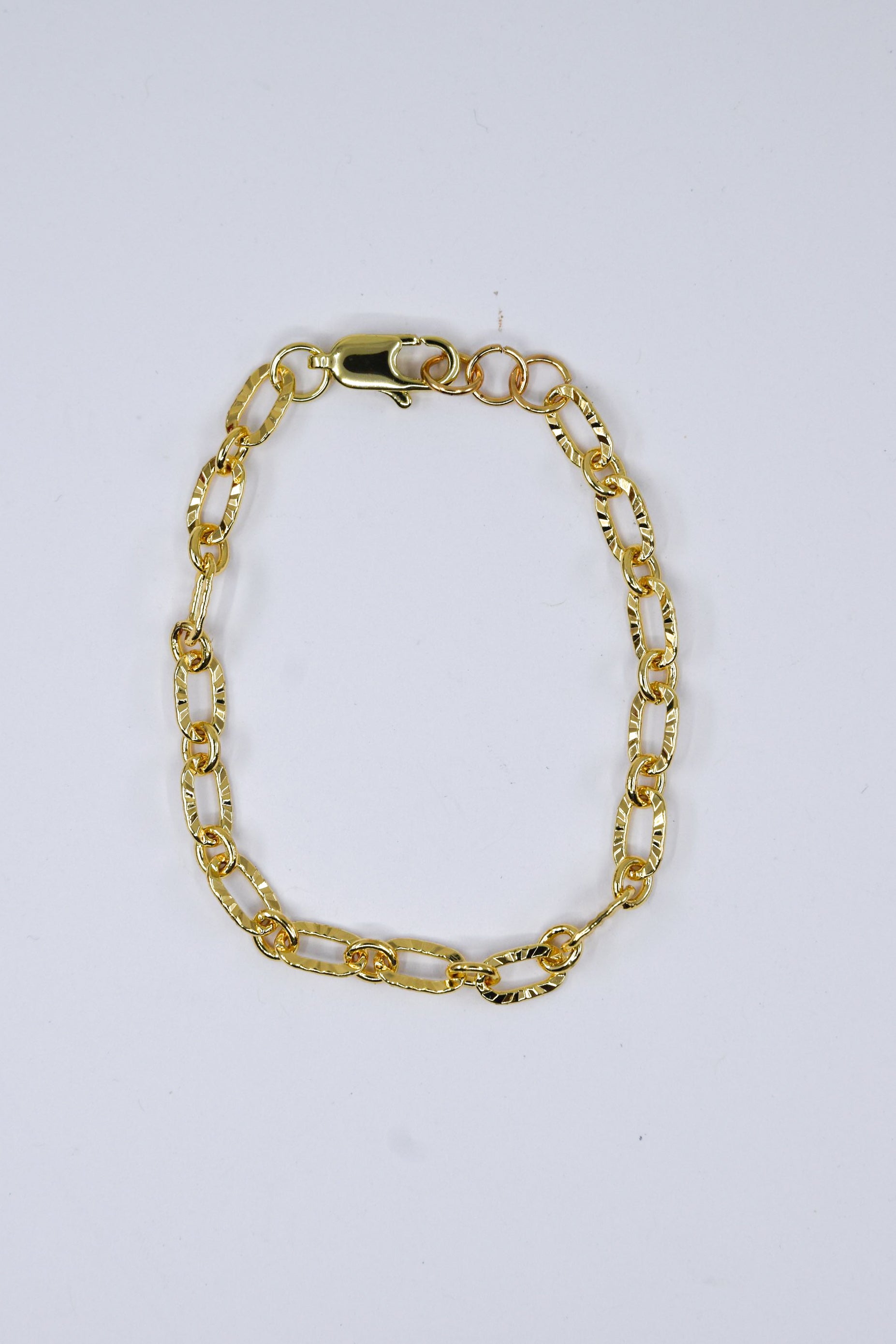 Textured Gold Oval Linked Chain