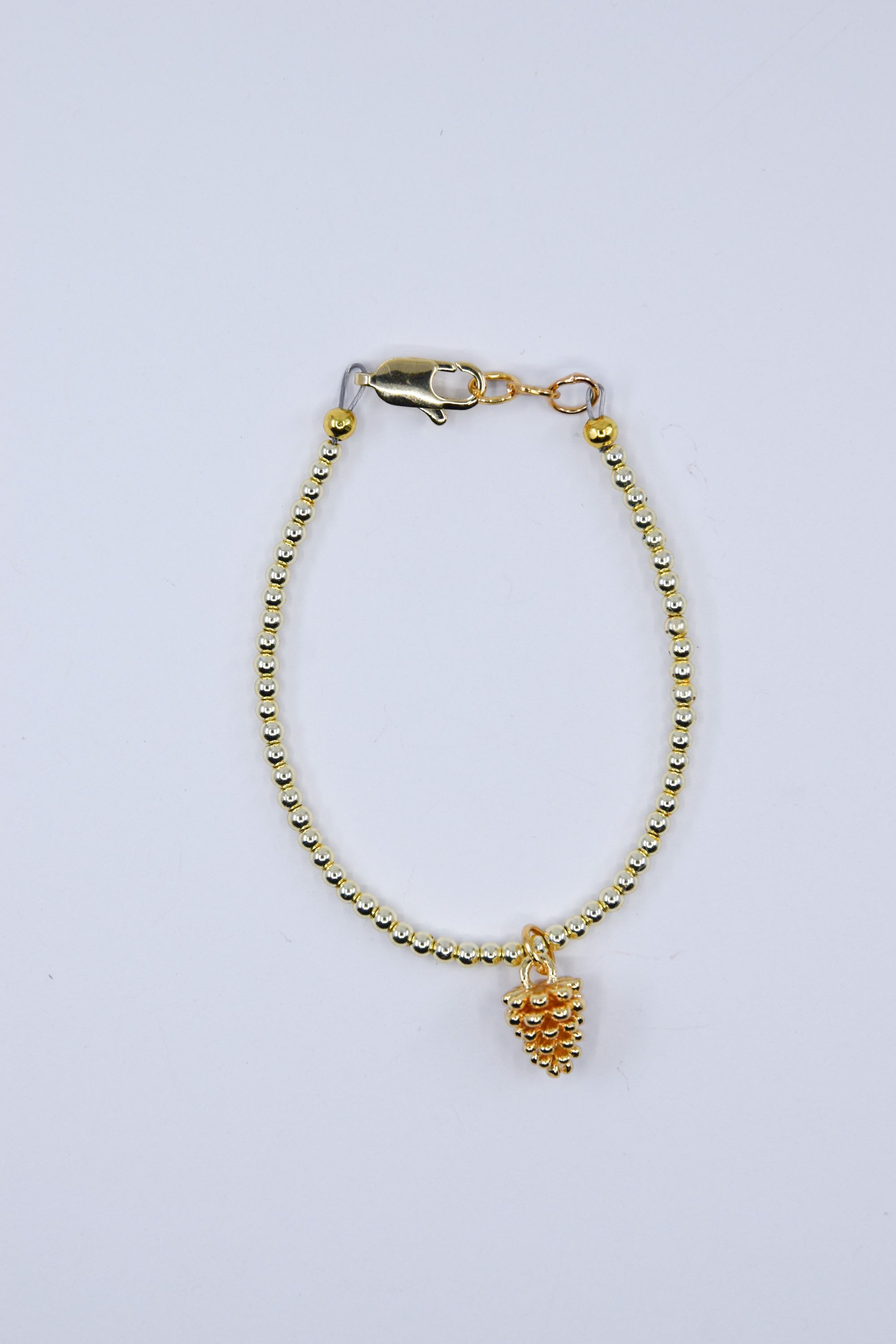 Gold Filled Pine Cone Charm Bracelet