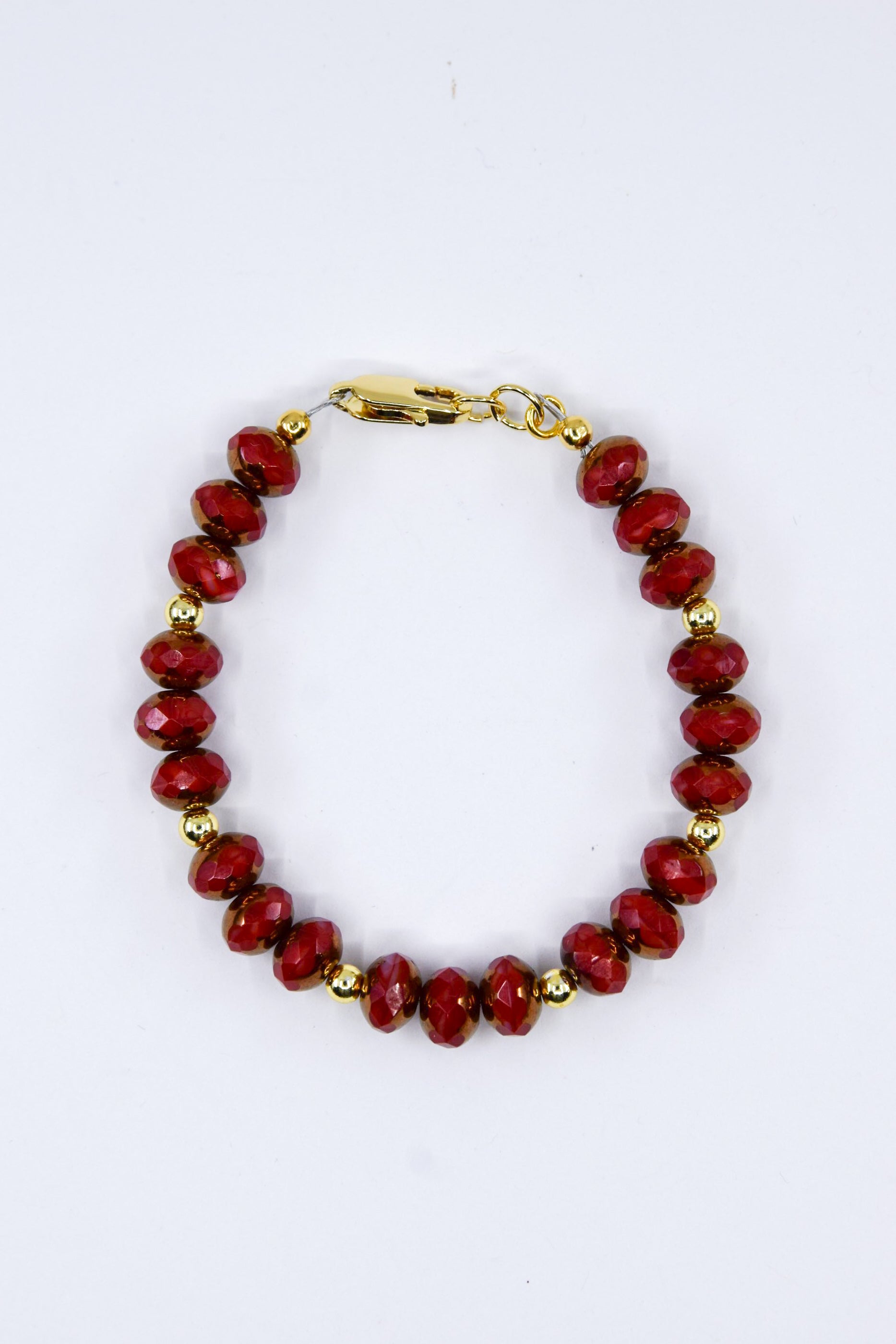 Red and Gold Czech Crystal Glass