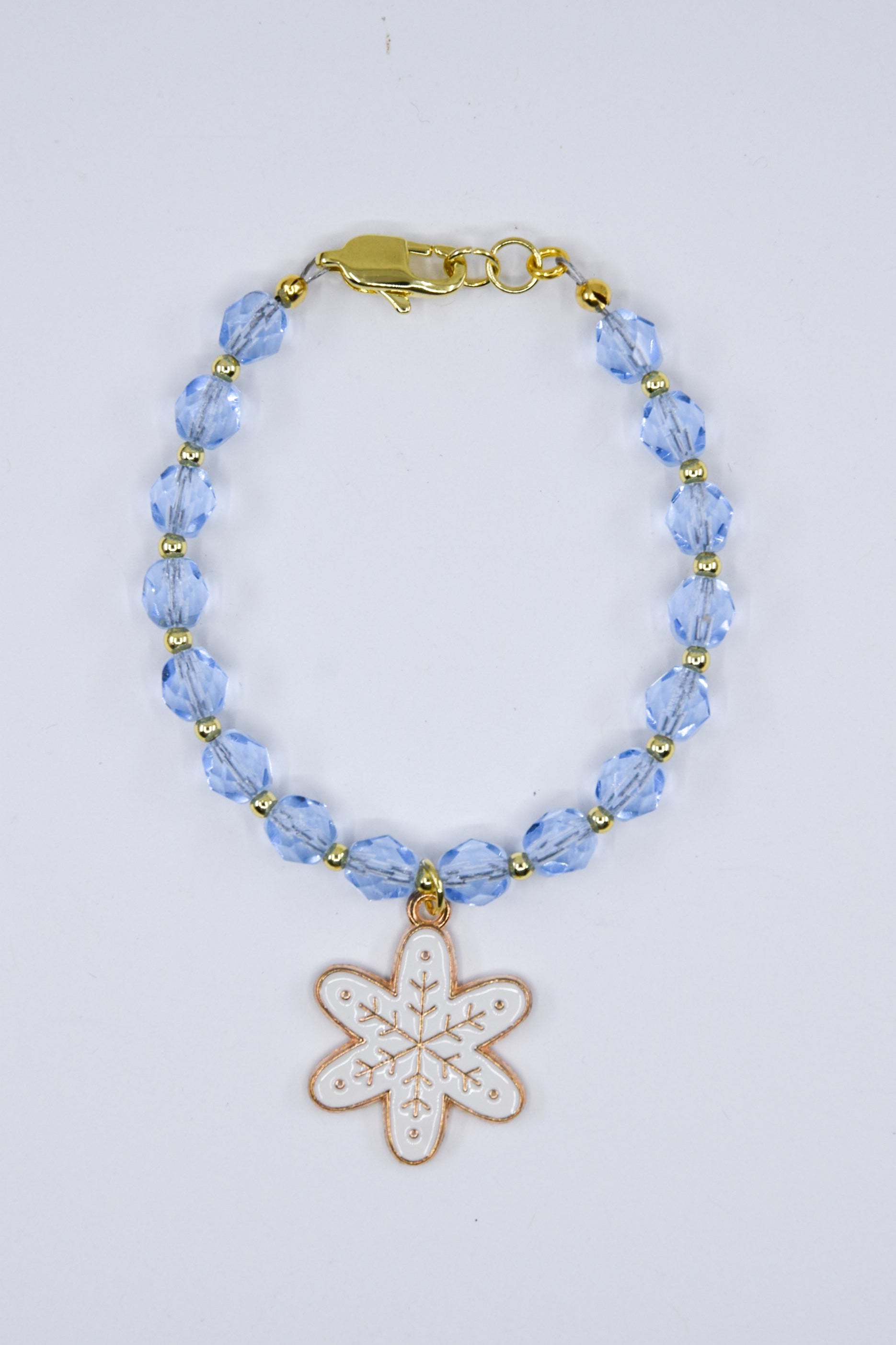 Chunky White Snowflake Charm Bracelet