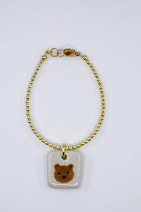 Ceramic Teddy Charm Bracelet