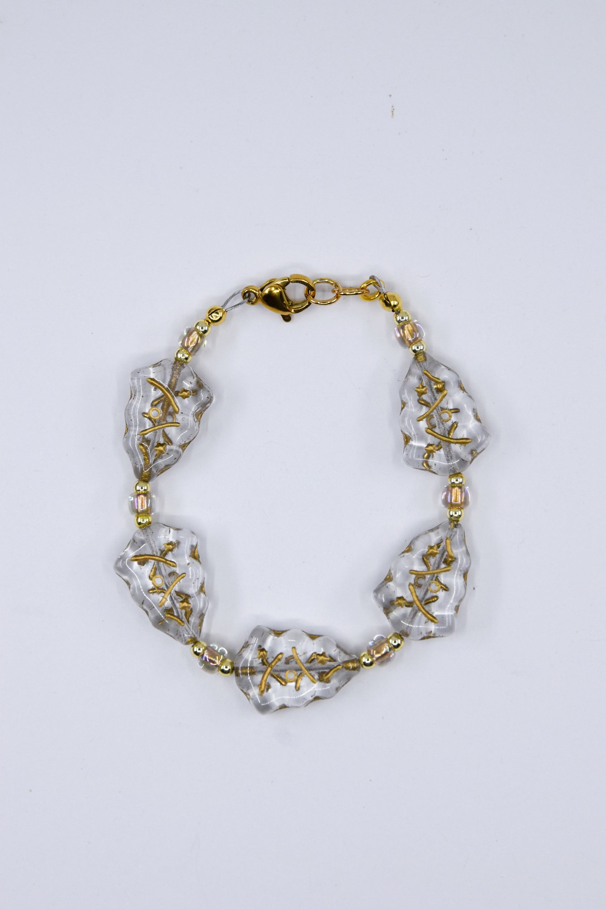 OG Clear and Gold Czech Glass Trees