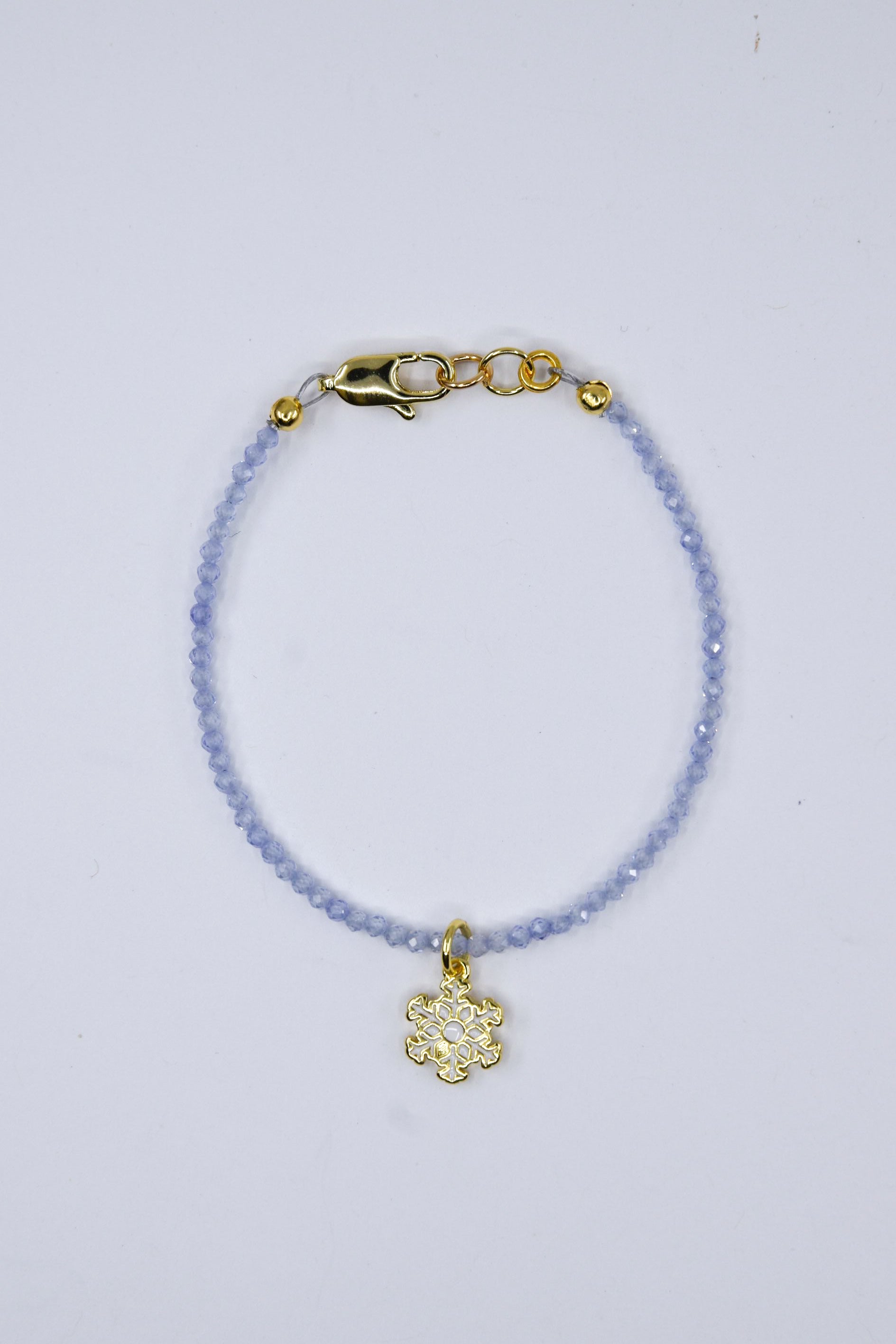 Dainty White Snowflake Charm Bracelet